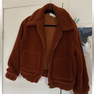 Burnt Orange Sherpa Jacket